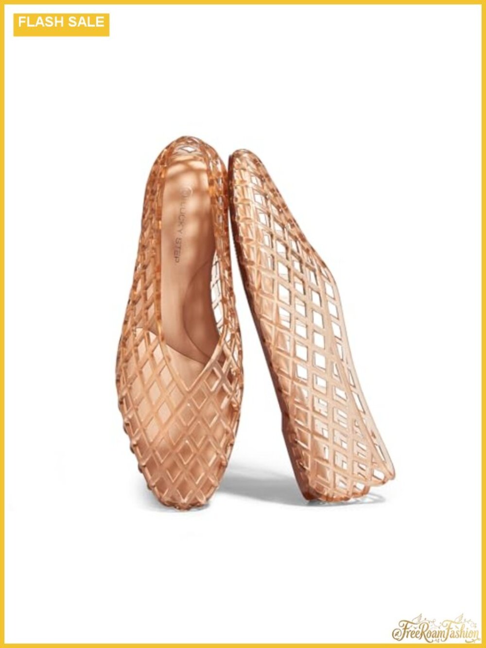 Women's Jelly Ballet Flats PVC Mesh Slip-On Closed Toe Comfort